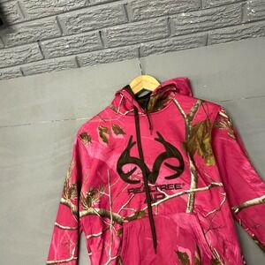 RealTree Pink Camo Hoodie Youth S CH 4-6 Polyester Logo Pocket